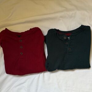 Tommy Bahama Kids Button-Up Shirts - Red and Dark Green Size Small (5/6)